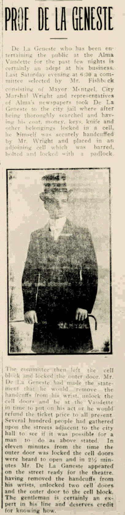 Regent Theater - Aug 10 1911 Article About Mr Geneste (newer photo)